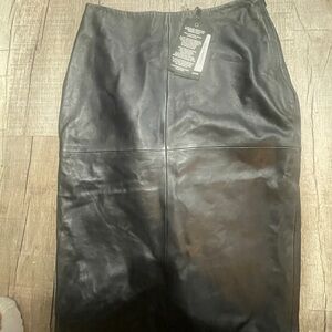 Black Leather Pencil Skirt
